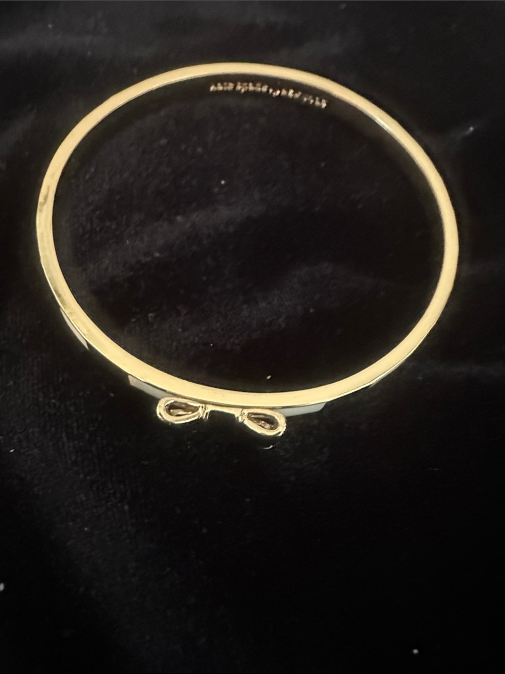 kate spade Black and White Gold Tone Take a Bow Bangle - Picture 5 of 8